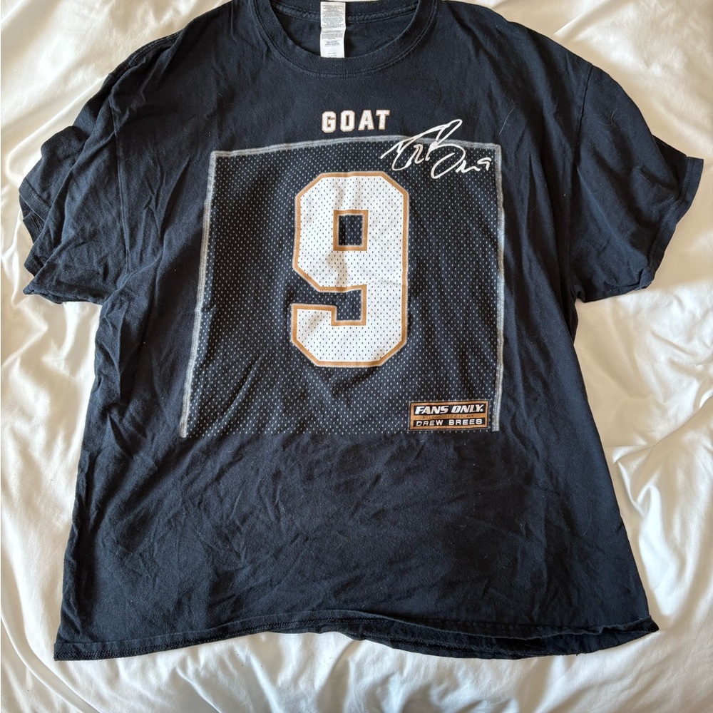 Gildan Heavy Men Size XL Black GOAT Drew Brees T Shirt Saints NFL #9